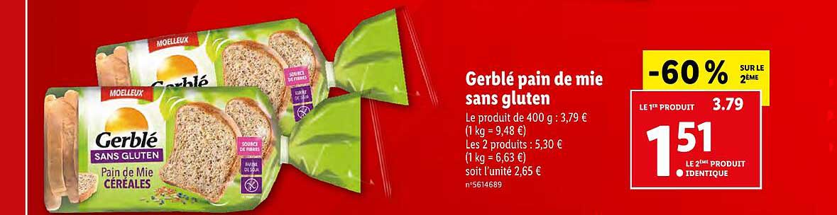 Gerblé Pain De Mie Sans Gluten