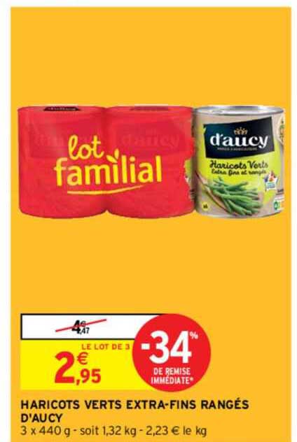 haricots verts extra-fins rangés d'aucy