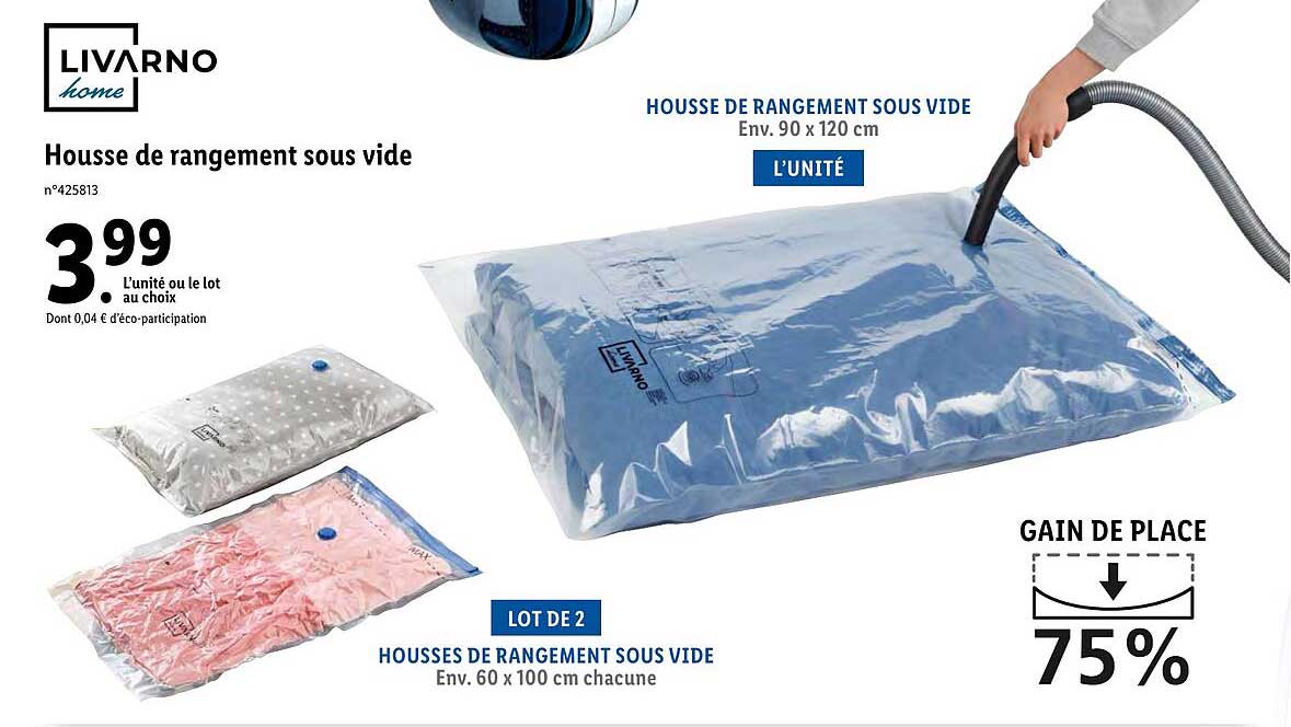 housse de rangement sous vide livarno home