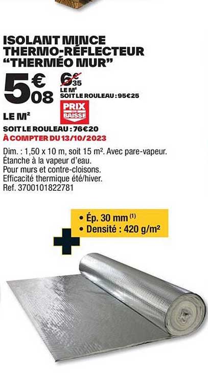 isolant mince thermo-réflecteur "therméo mur"