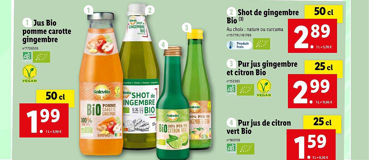 Jus Bio Pomme Carotte Gingembre, Shot De Gingembre Bio, Pur Jus Gingembre Et Citron Bio, Pur Jus De Citron Vert Bio