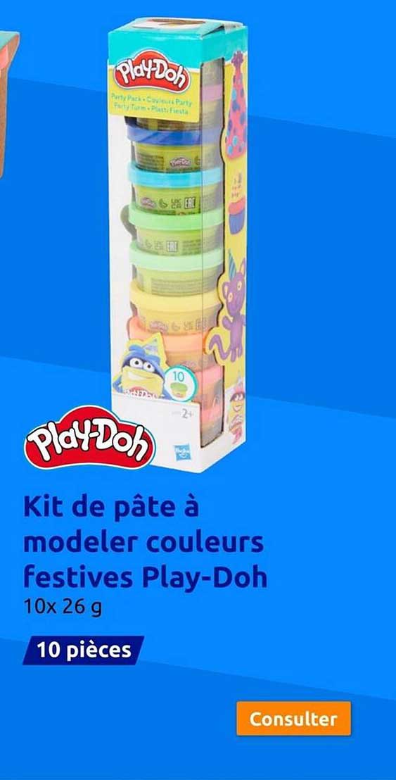 kit de pâte à modeler couleurs festives play-doh