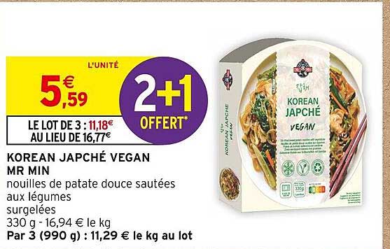 koréan japché végan mr min