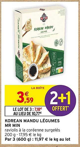 koréan mandu légumes mr min