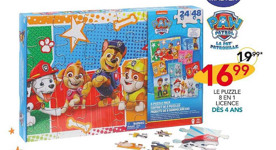 le puzzle 8 en 1 licence paw patrol