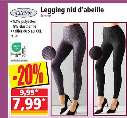 legging nid d'abeille femme elleNor