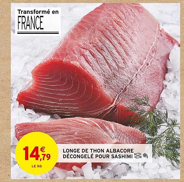 longe de thon albacore décongelé pour sashimi
