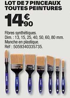 lot de 7 pinceaux toutes peintures