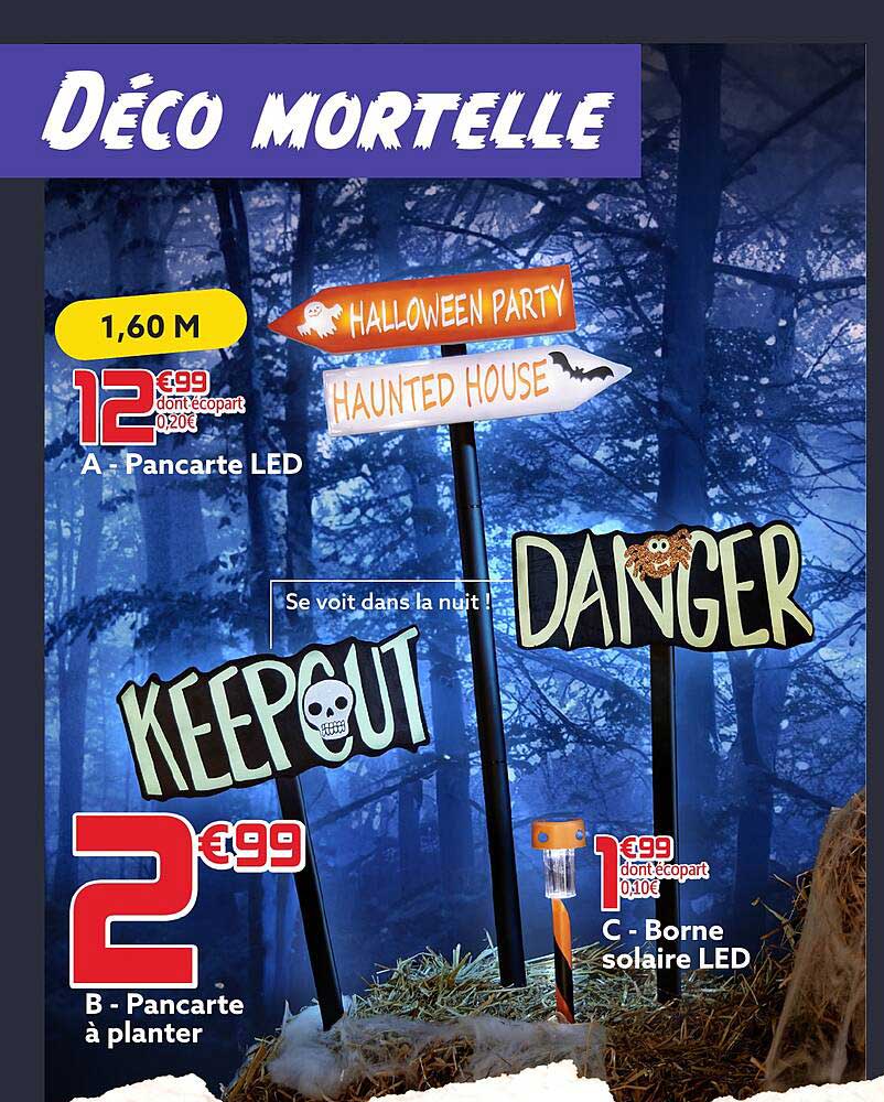 pancarte led, pancarte à planter, borne solaire led