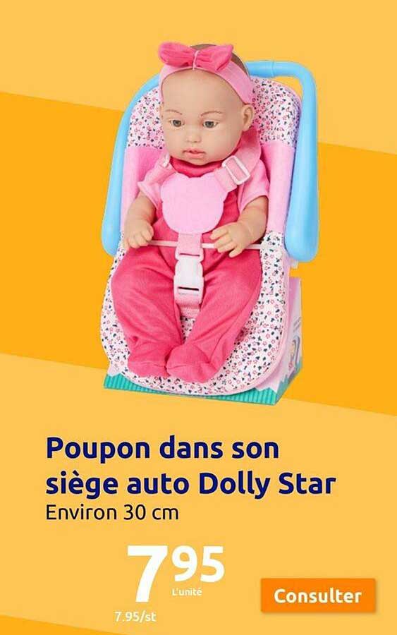 poupon dans son siège auto dolly star