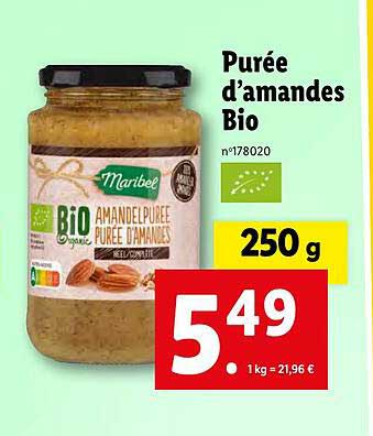 purée d'amandes bio