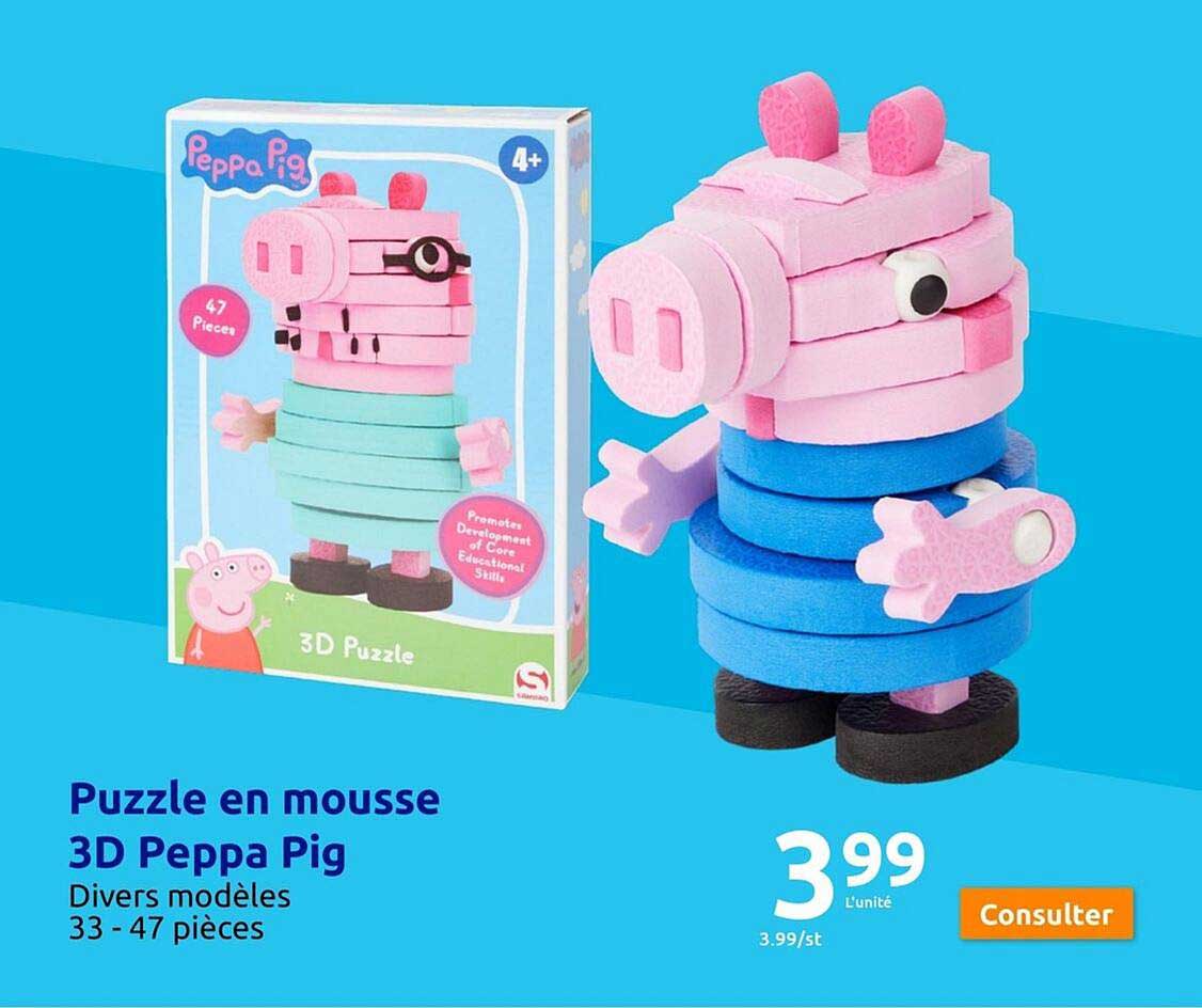 puzzle en mousse 3d peppa pig