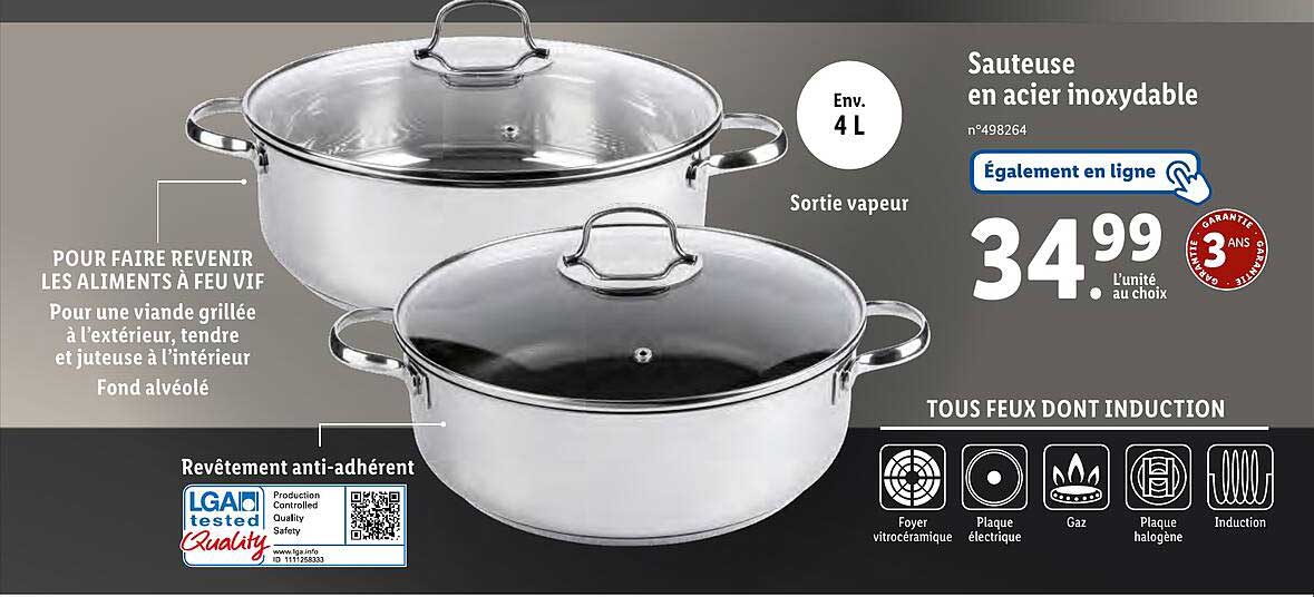 sauteuse en acier inoxydable