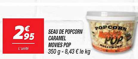 seau de popcorn caramel movies pop