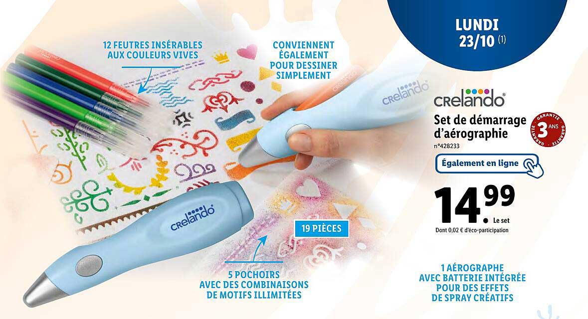 set de démarrage d'aérographie crelando
