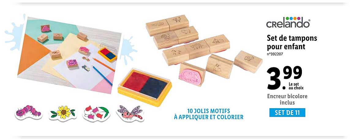 set de tampons pour enfant crelando