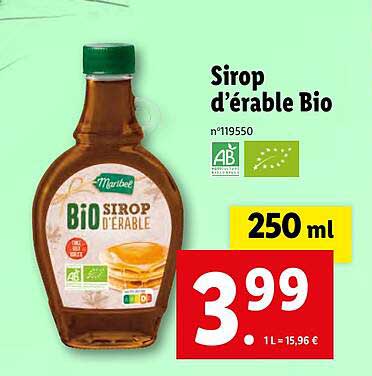sirop d'érable bio
