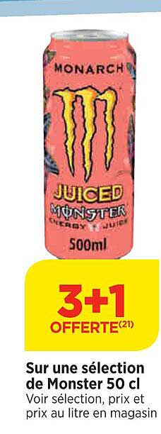 sur une sélection de monster