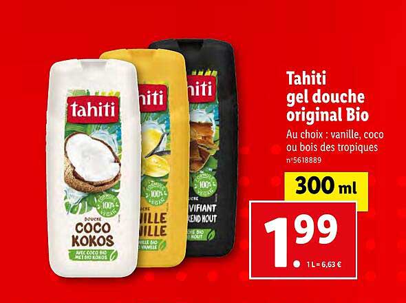Tahiti Gel Douche Original Bio