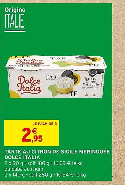 Tarte Au Citron De Sicile Meringuée Dolce Italia