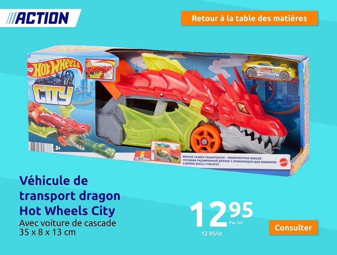 véhicule de transport dragon hot wheels city