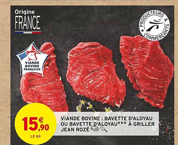 viande bovine : bavette d'aloyau ou bavette d'aloyau à griller jean rozé
