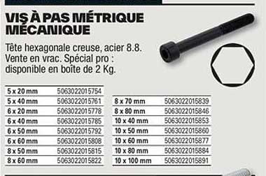 vis à pas métrique mécanique