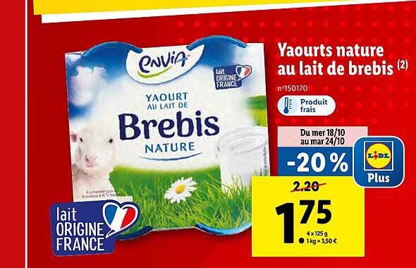 Yaourts Nature Au Lait De Brebis Envia