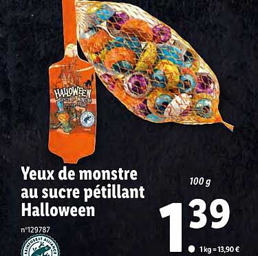 Yeux De Monstre Au Sucre Pétillant Halloween