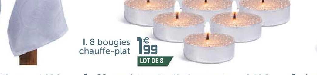 8 bougies chauffe plat