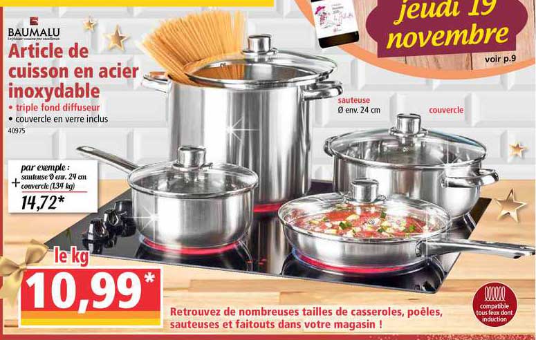 article de cuisson en acier inoxydable baumalu