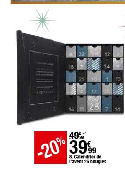 calendrier de l'avent 25 bougies