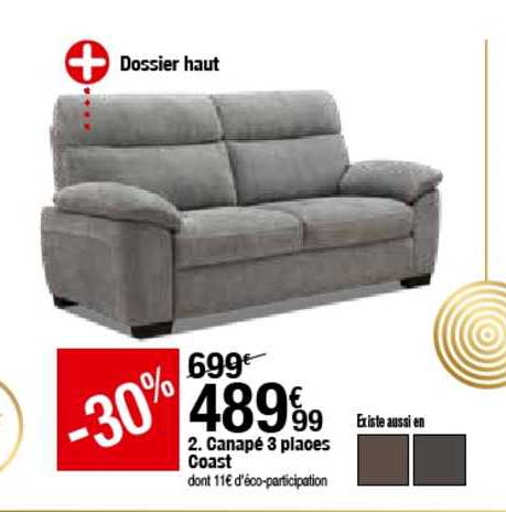canapé 3 places coast