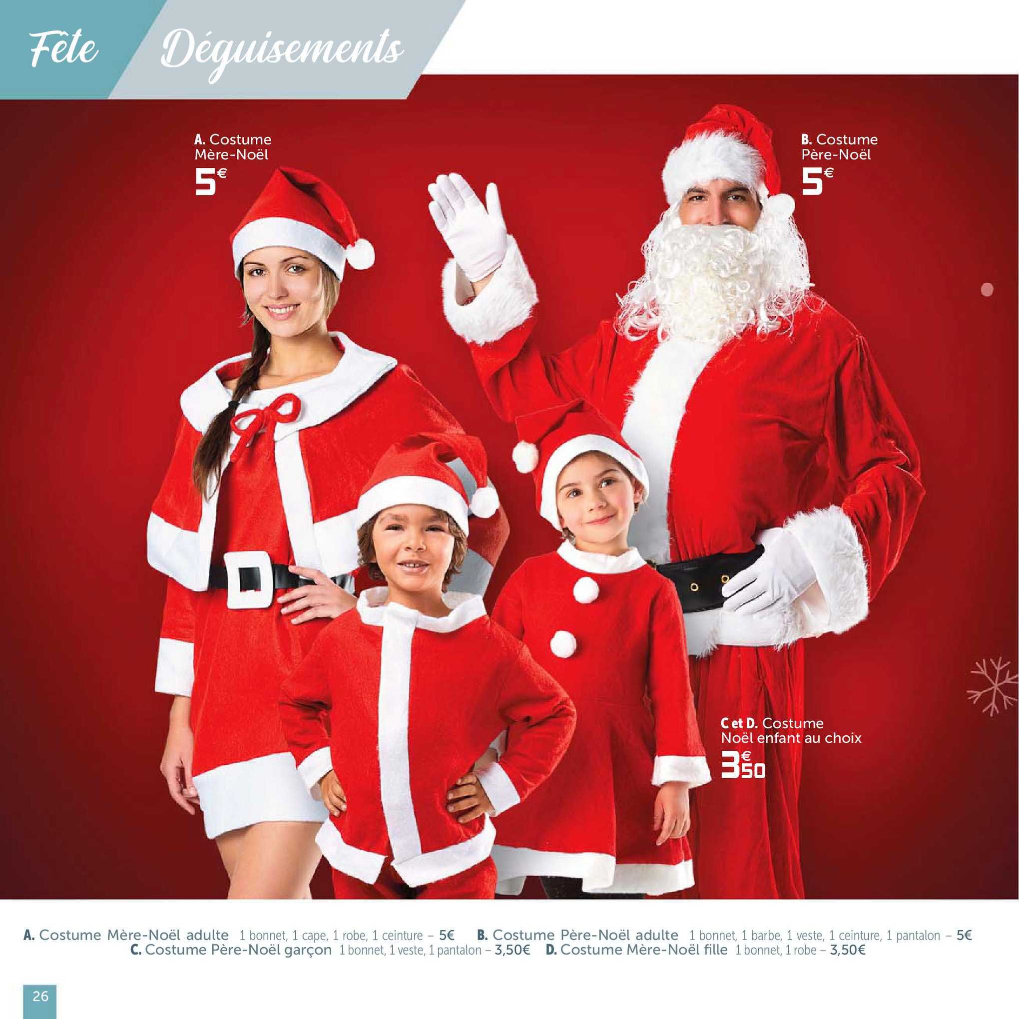 costume noël enfant au choix
