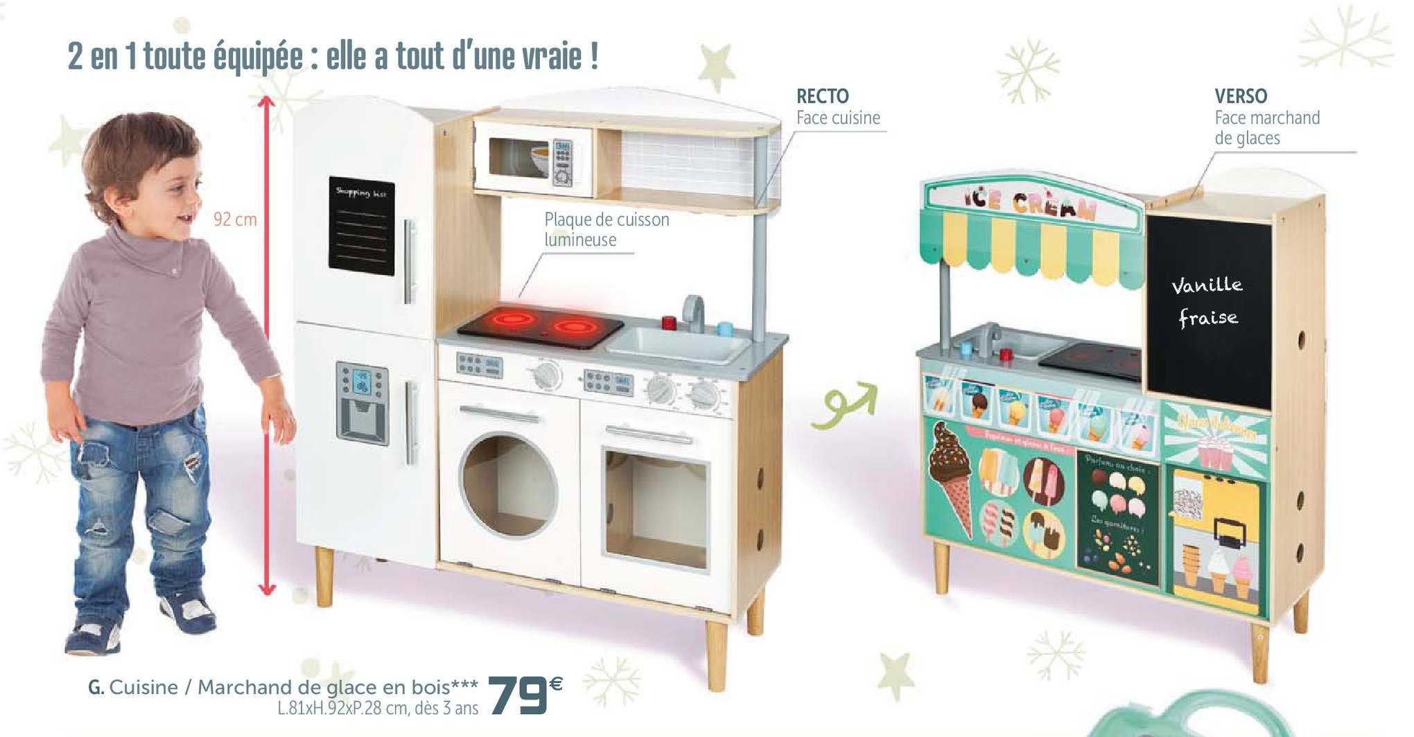 cuisine marchand de glace en bois