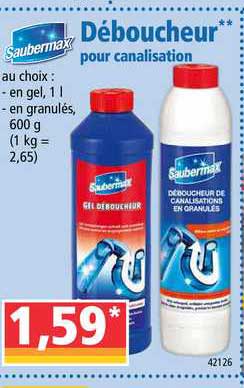 déboucheur pour canalisation saubermax