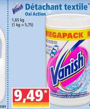 détachant textile oxi action vanish