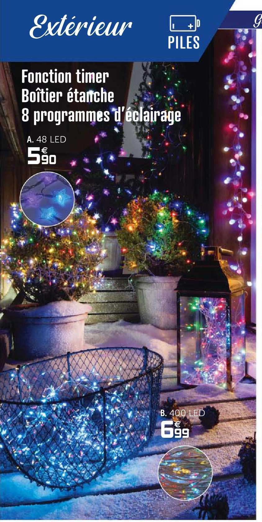 fonction timer bôitier étanche 8 programmes d'éclairage