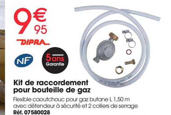 kit de raccordement pour bouteille de gaz dipra