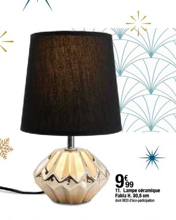 lampe oéramique fabia h. 30,5 cm