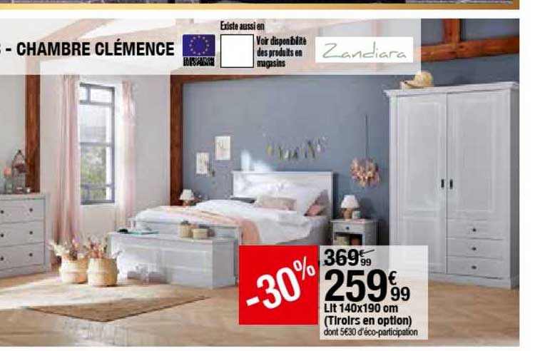 Lit 140 X 190 Cm (tiroirs En Option)