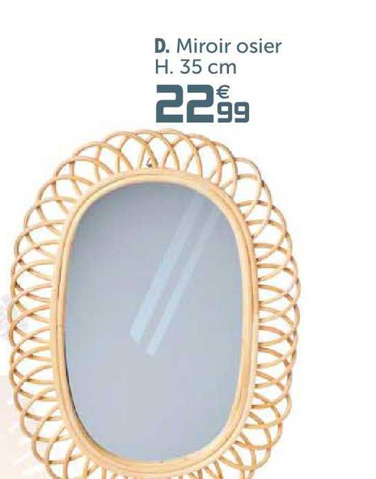 miroir osier h. 35cm