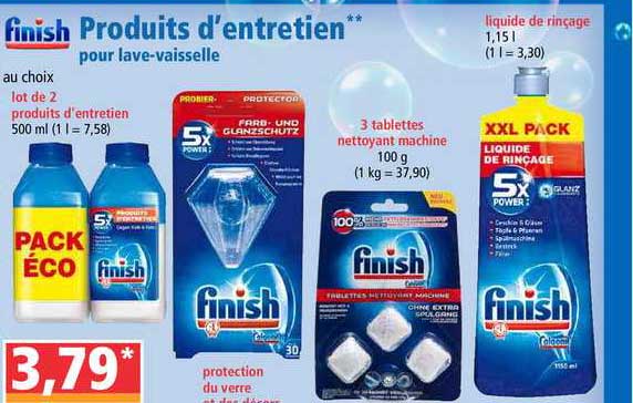 produits d'entretien pour lave vaisselle finish
