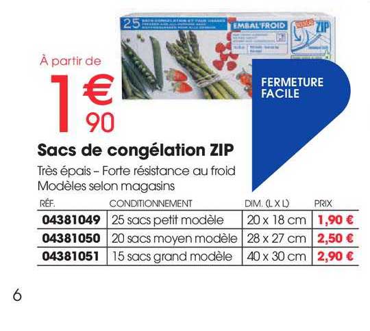 Sacs De Congélation Zip