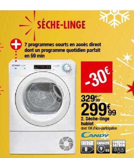 sèche-linge hublot candy