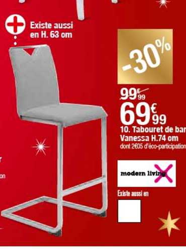 tabouret de bar vanessa h.74 cm