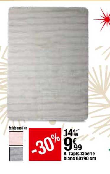 tapis siberie blanc 60 x 90 cm