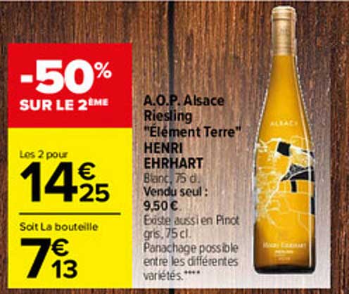 a.o.p. alsace riesling "élément terre" henri ehrhart
