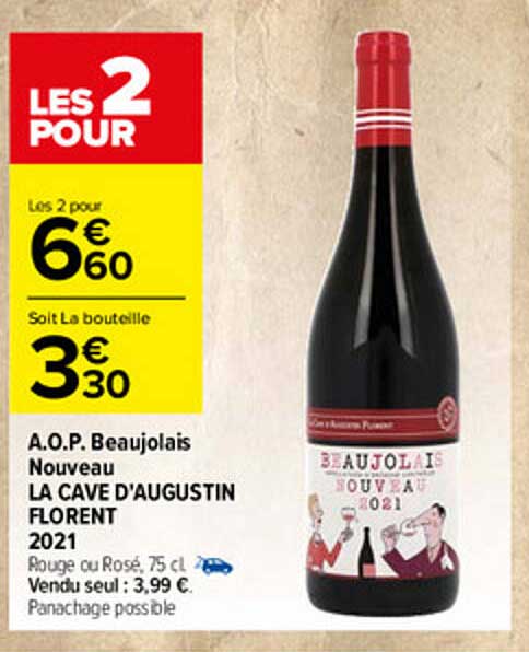 a.o.p. beaujolais nouveau la cave d'augustin florent 2021