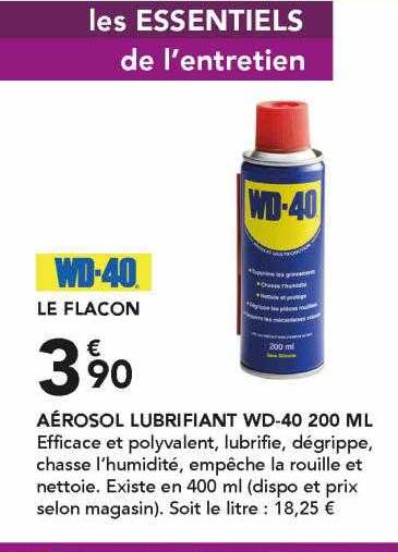 Aérosol Lubrifiant Wd-40 200 Ml